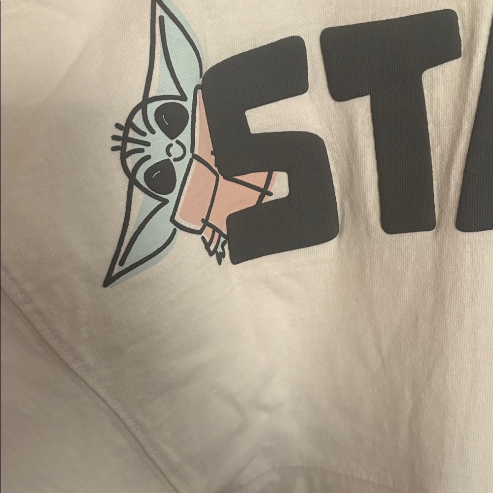 Disney Parks Spirit Jersey Star Wars The Child Cream 'Wanted' Graphic Tee - Picture 6 of 7
